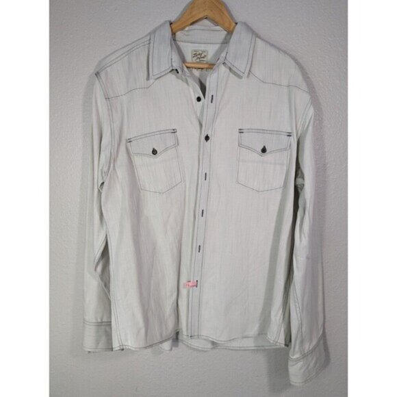 Lucky Brand Western Distinctive Shirt Mens XL Button Up Guaranteed Fit Sports115 - Picture 2 of 9